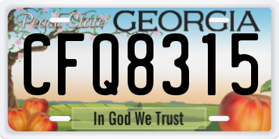 GA license plate CFQ8315