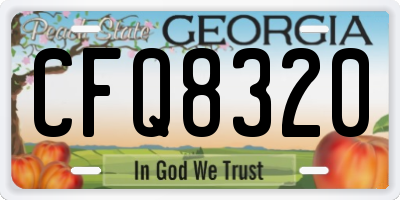 GA license plate CFQ8320