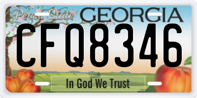 GA license plate CFQ8346