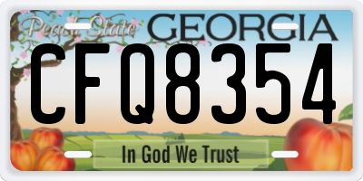 GA license plate CFQ8354