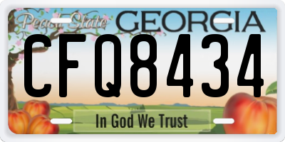 GA license plate CFQ8434