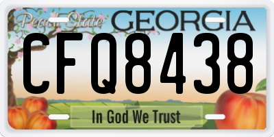 GA license plate CFQ8438