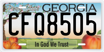 GA license plate CFQ8505