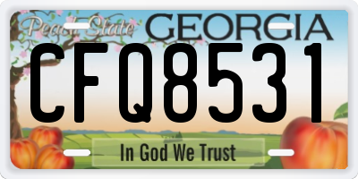 GA license plate CFQ8531