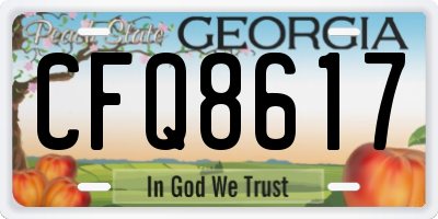 GA license plate CFQ8617
