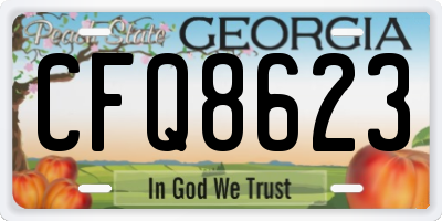 GA license plate CFQ8623