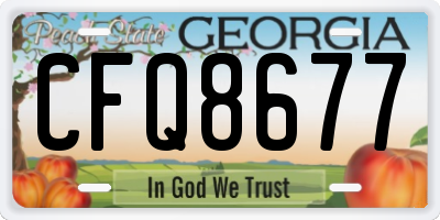 GA license plate CFQ8677