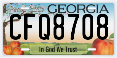 GA license plate CFQ8708