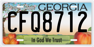 GA license plate CFQ8712