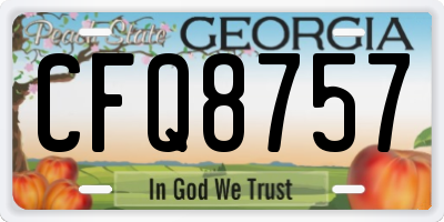 GA license plate CFQ8757
