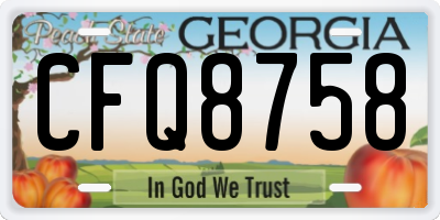 GA license plate CFQ8758