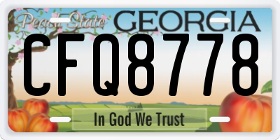 GA license plate CFQ8778