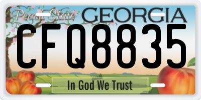 GA license plate CFQ8835