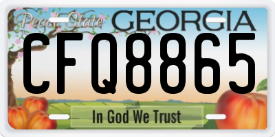 GA license plate CFQ8865