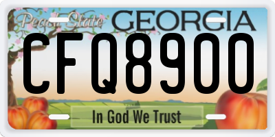 GA license plate CFQ8900