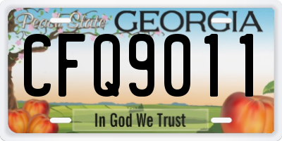 GA license plate CFQ9011