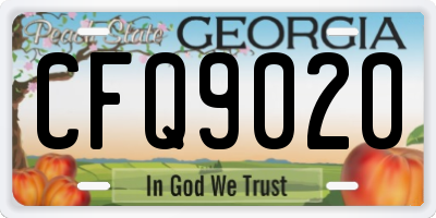GA license plate CFQ9020