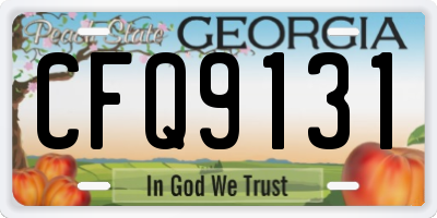 GA license plate CFQ9131