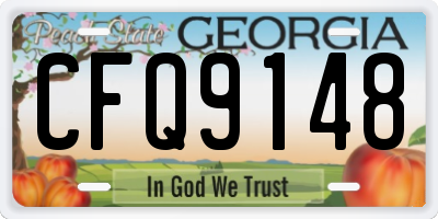 GA license plate CFQ9148