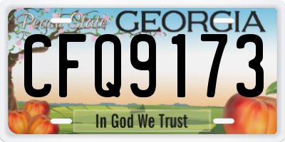GA license plate CFQ9173