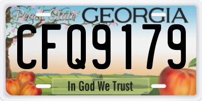 GA license plate CFQ9179