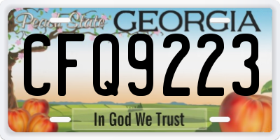 GA license plate CFQ9223