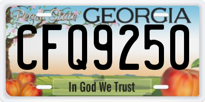 GA license plate CFQ9250