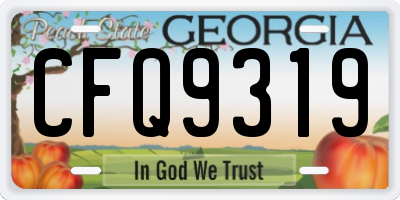 GA license plate CFQ9319