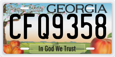 GA license plate CFQ9358