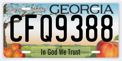 GA license plate CFQ9388