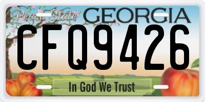 GA license plate CFQ9426