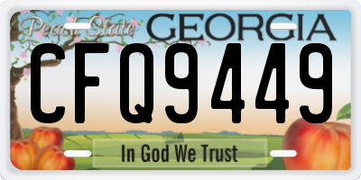 GA license plate CFQ9449