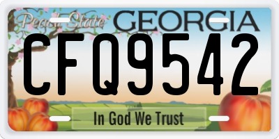 GA license plate CFQ9542