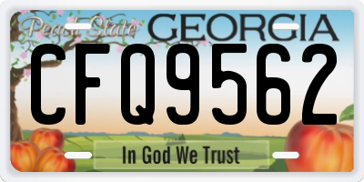GA license plate CFQ9562