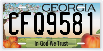GA license plate CFQ9581