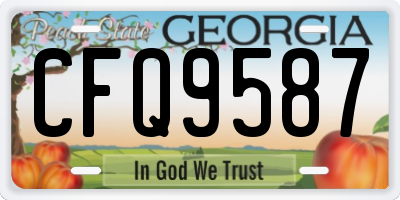 GA license plate CFQ9587