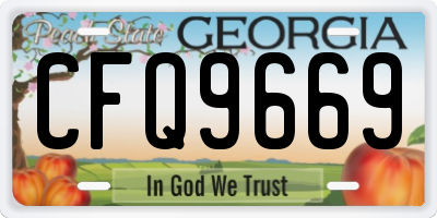 GA license plate CFQ9669