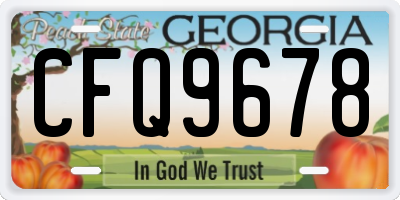 GA license plate CFQ9678