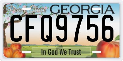 GA license plate CFQ9756