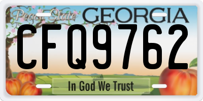 GA license plate CFQ9762