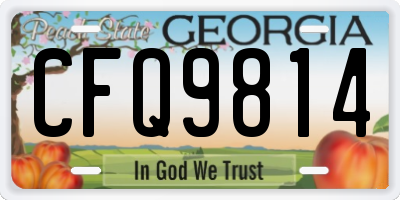 GA license plate CFQ9814