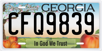GA license plate CFQ9839