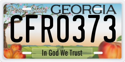 GA license plate CFR0373