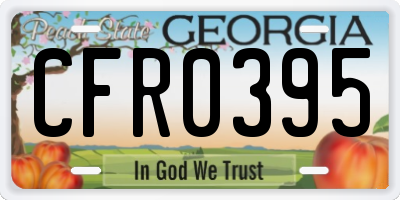GA license plate CFR0395