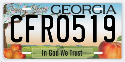 GA license plate CFR0519