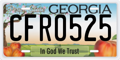 GA license plate CFR0525