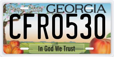 GA license plate CFR0530