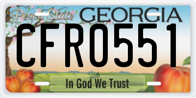 GA license plate CFR0551