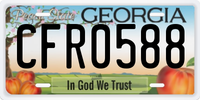 GA license plate CFR0588