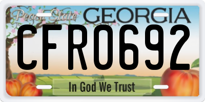 GA license plate CFR0692